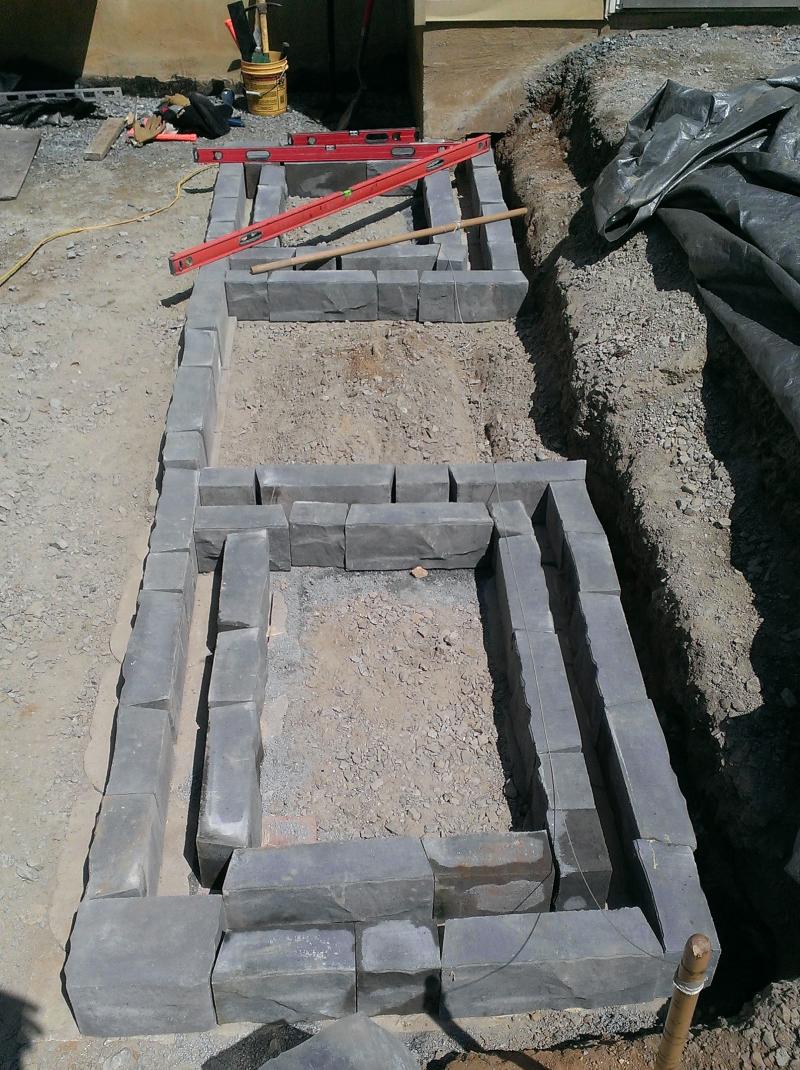 Paver Patio Flower Boxes